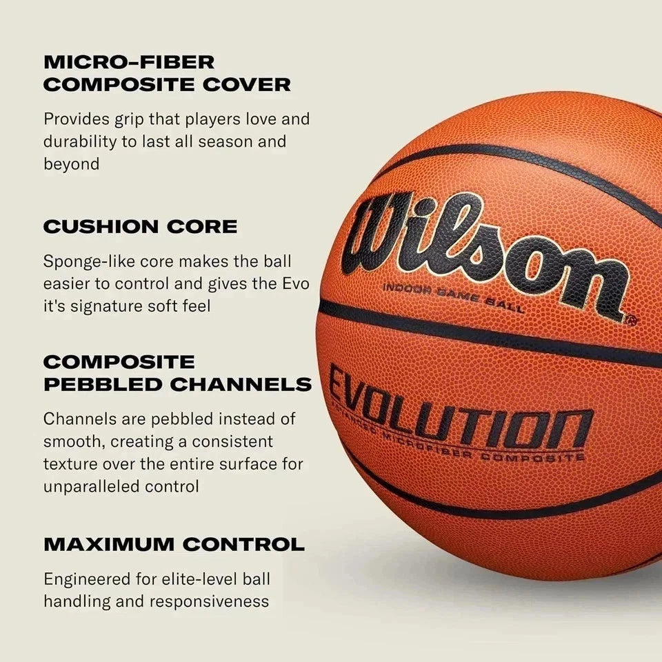 WILSON Men's Evolution Game Basketball (29.5") - Official Size & Weight - Indoor