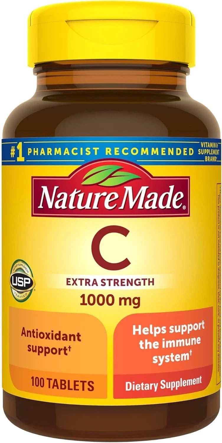 Nature Made Vitamin C 1000mg, Immune Support, 100 Tablets, 100 Days