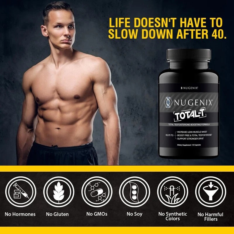 NUGENIX TOTAL-T-Free and Total Testosterone Booster Supplement for Men Brand New - Pack of 2