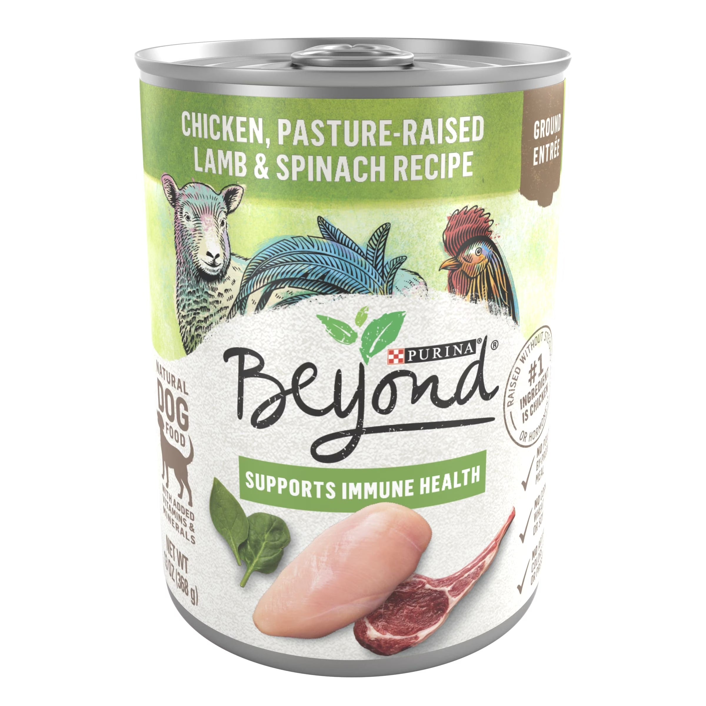 Purina Beyond Immune Health Wet Dog Food Real Soft Chicken, Lamb & Spinach, 13 oz Cans (12 Pack)