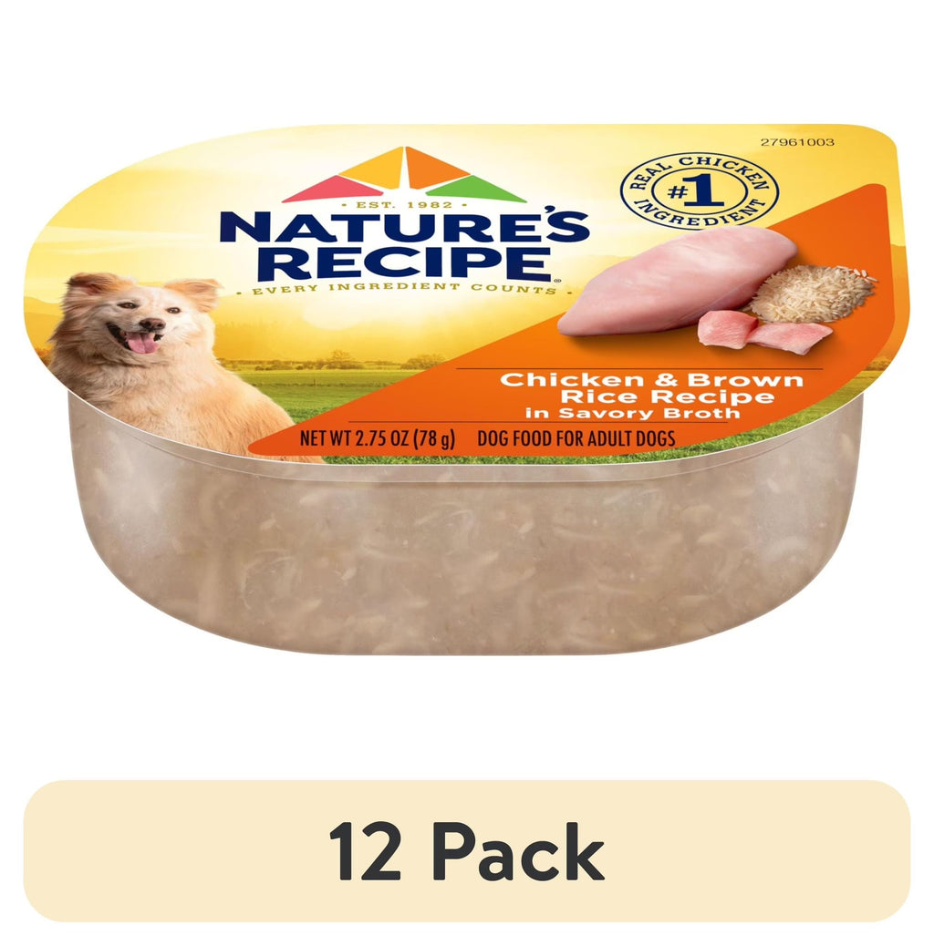 Nature’s Recipe Chicken & Brown Rice Recipe in Savory Broth Wet Dog Food, 2.75 oz. Cup