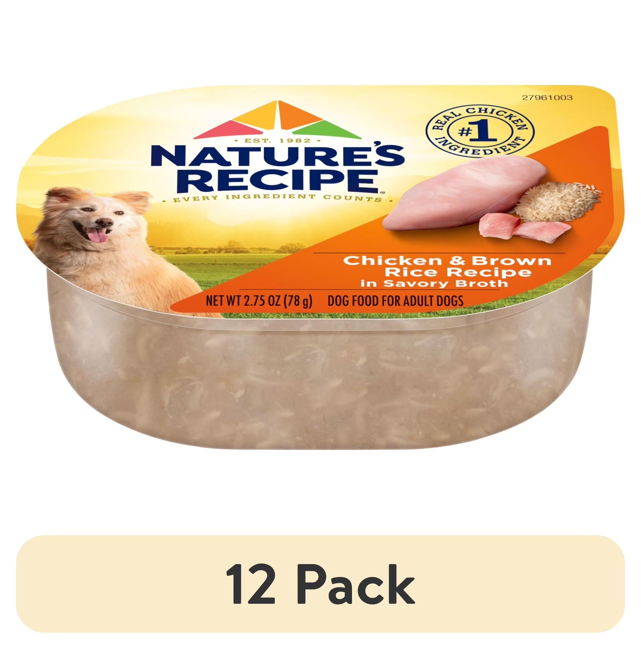 Nature’s Recipe Chicken & Brown Rice Recipe in Savory Broth Wet Dog Food, 2.75 oz. Cup