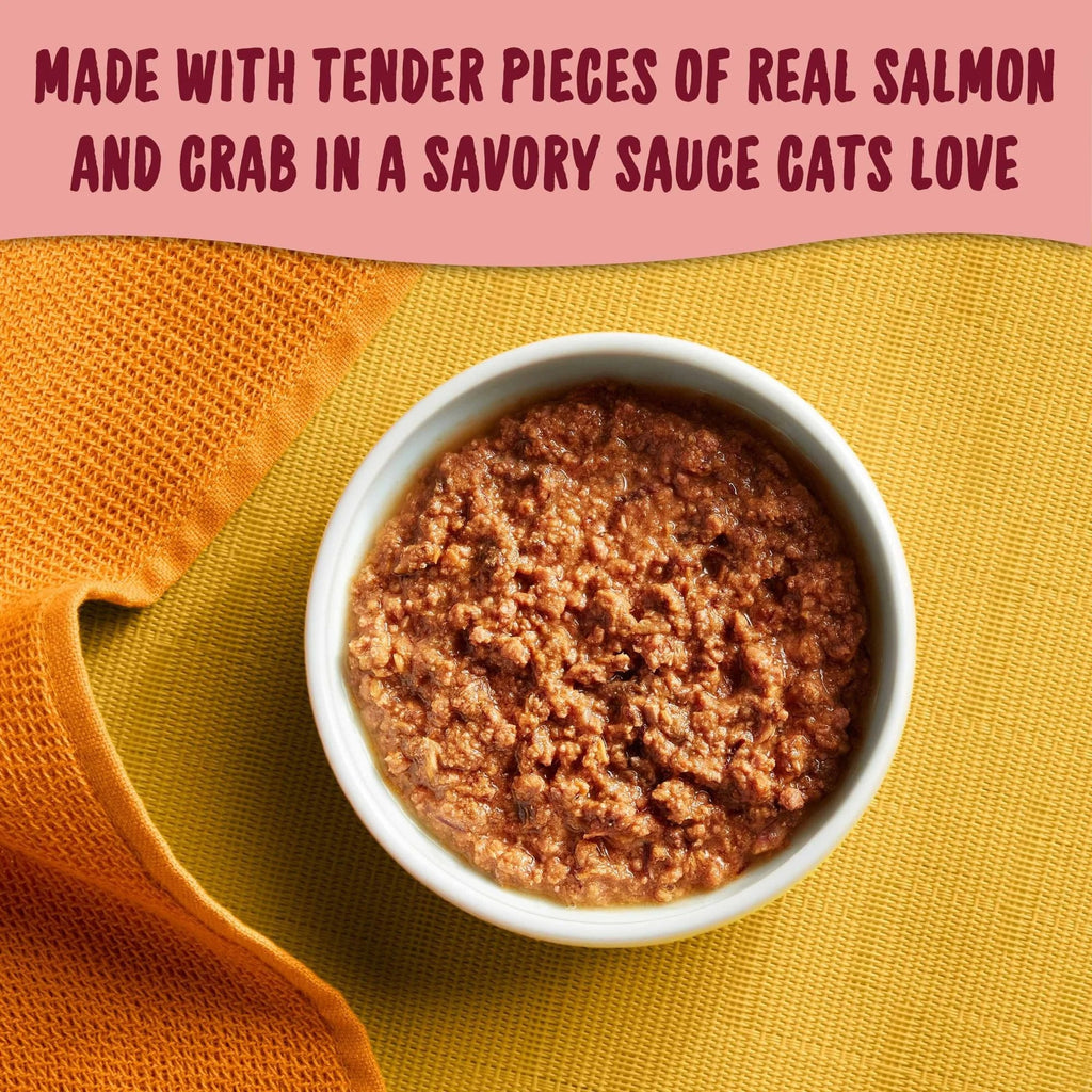 Meow Mix Tenders in Sauce Wet Cat Food With REAL Salmon & Crab, 2.75 Oz. Cups, 12 Pack (Packaging And Formulation Updates Underway)