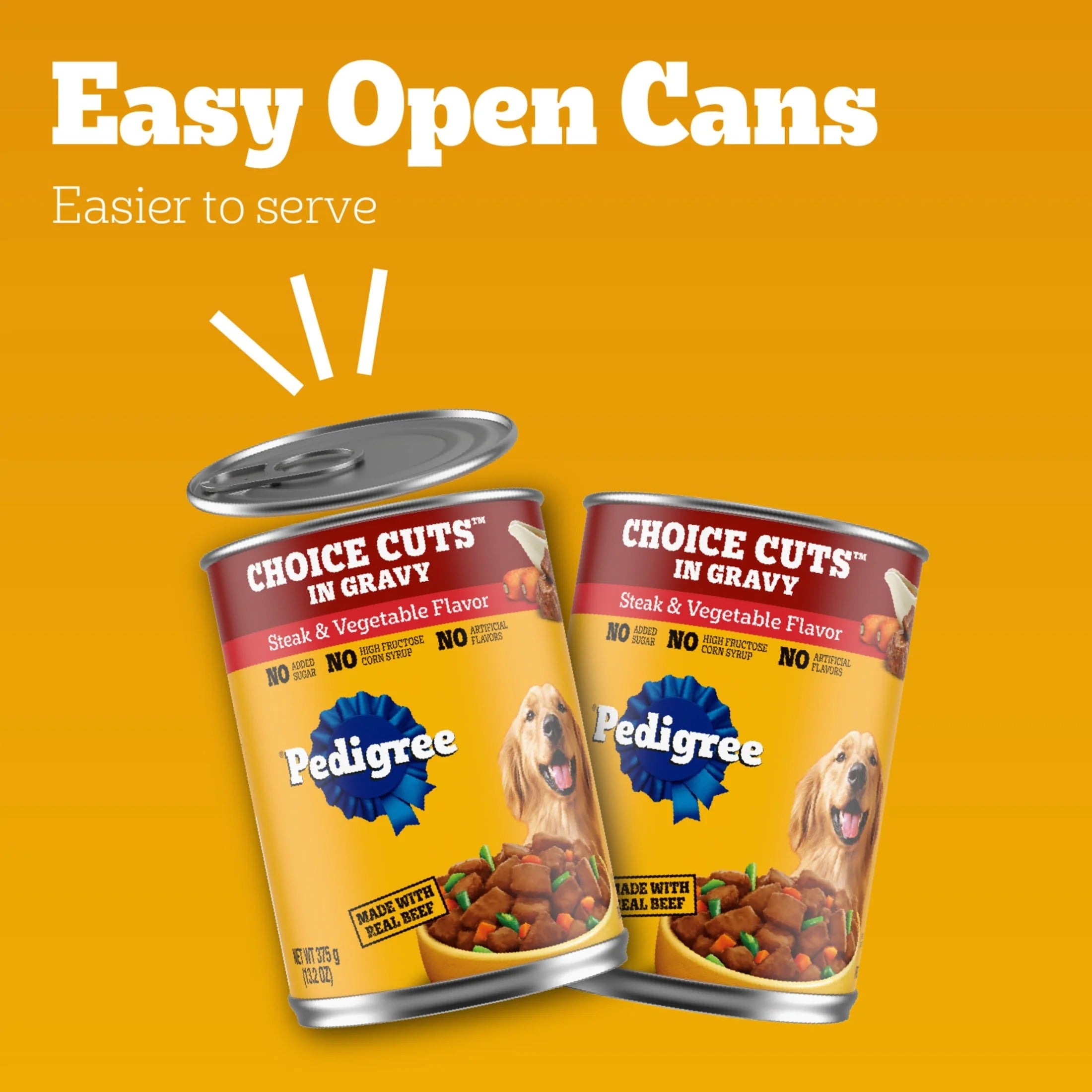 Pedigree Choice Cuts In Gravy Adult Canned Soft Wet Dog Food, Steak & Vegetable Flavor, 13.2 Oz. Can