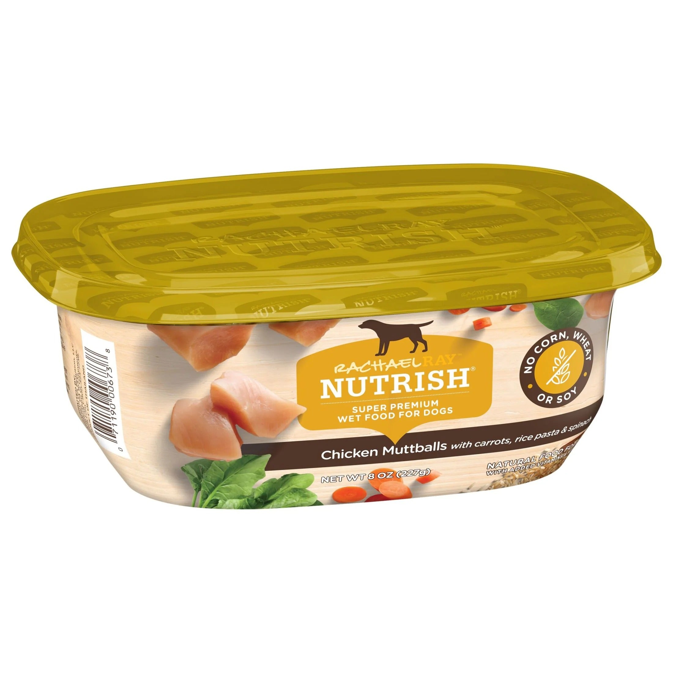 Rachael Ray Nutrish Natural Premium Wet Dog Food, Chicken Muttballs with Pasta, 8 Oz. Tub