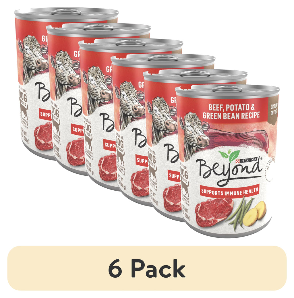 (6 pack) Purina Beyond Immune Health Wet Dog Food High Protein Ground Entree Beef & Potato, 13 oz Can